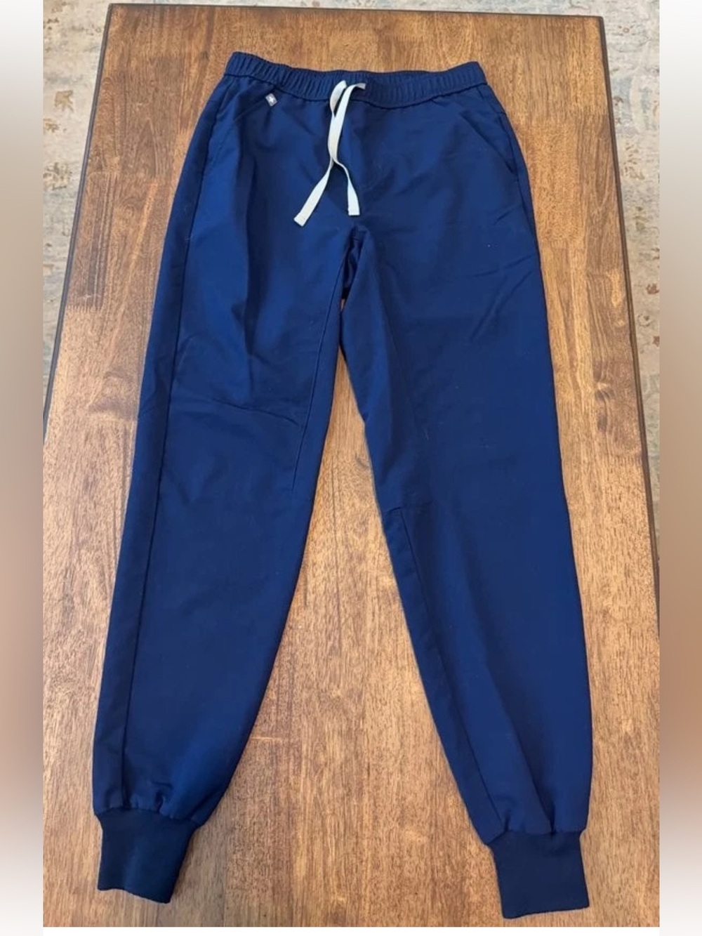 Figs Women’s Navy Scrub Joggers with White Drawstring